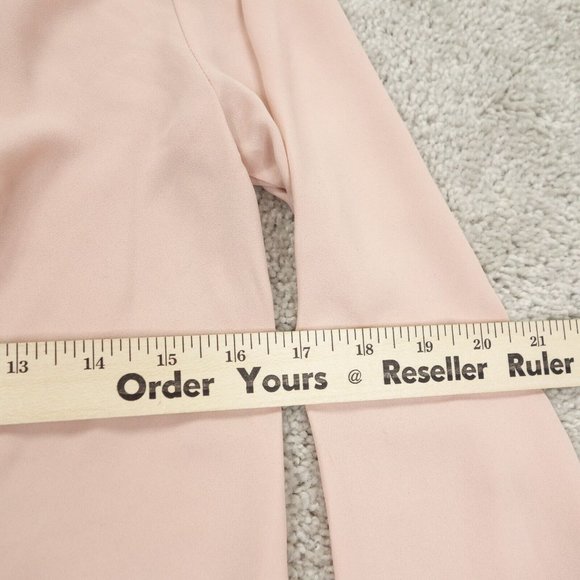 LOFT Petites Top Womens XXSP Pink Long Sleeve V-Neck Pleated Chiffon Boho - Picture 6 of 8